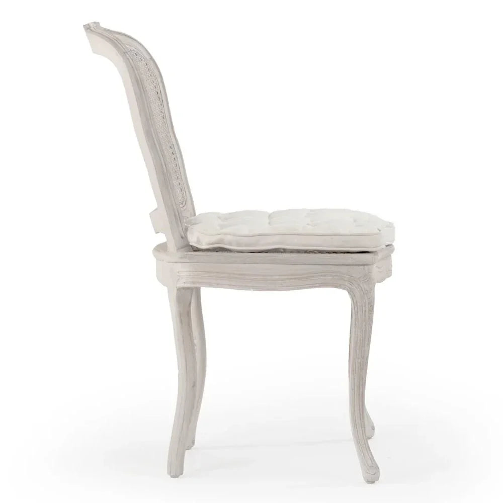 Chaise à dossier en rotin style shabby chic français