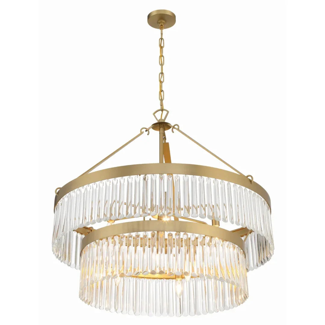 Lustre Art Déco en verre prismatique