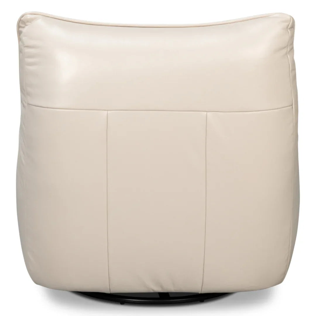 Fauteuil pivotant moderne en cuir blanc