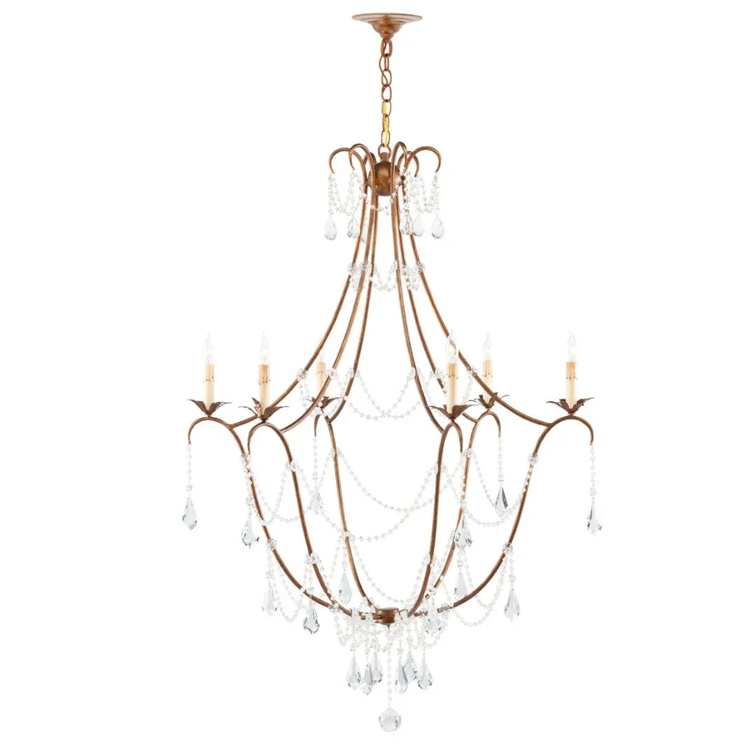 Lustre en cristal doré Princesse Anne