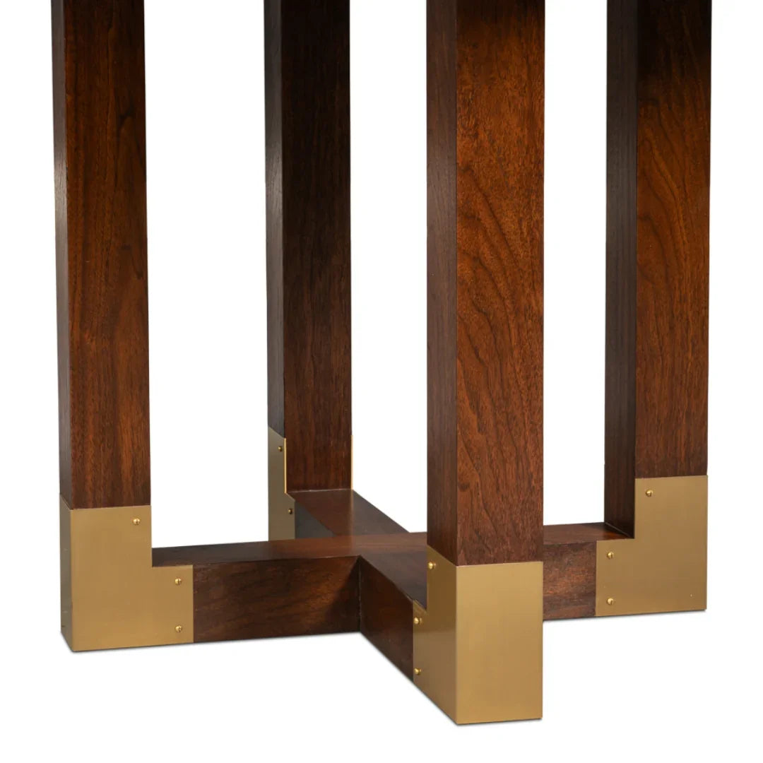 Table de salle à manger ronde extensible en noyer