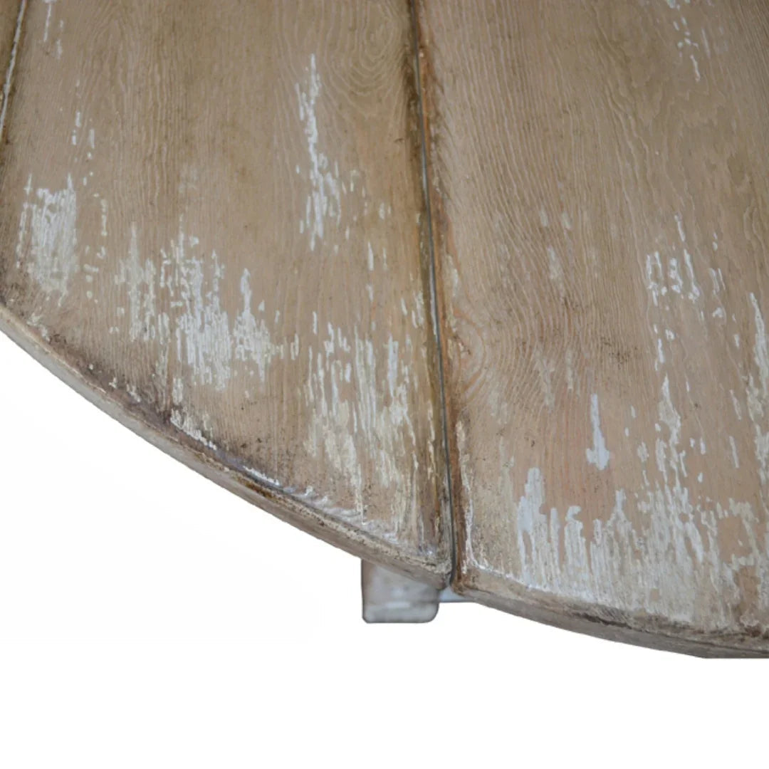 Table de salle à manger à abattants avec plateau en bois de style campagnard français