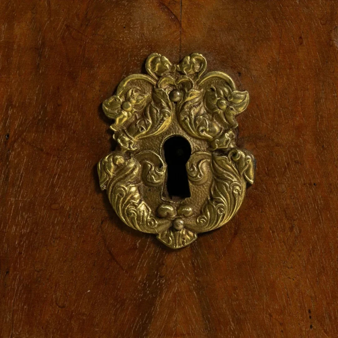 Coffre en acajou à plateau en marbre vert, vers 1880