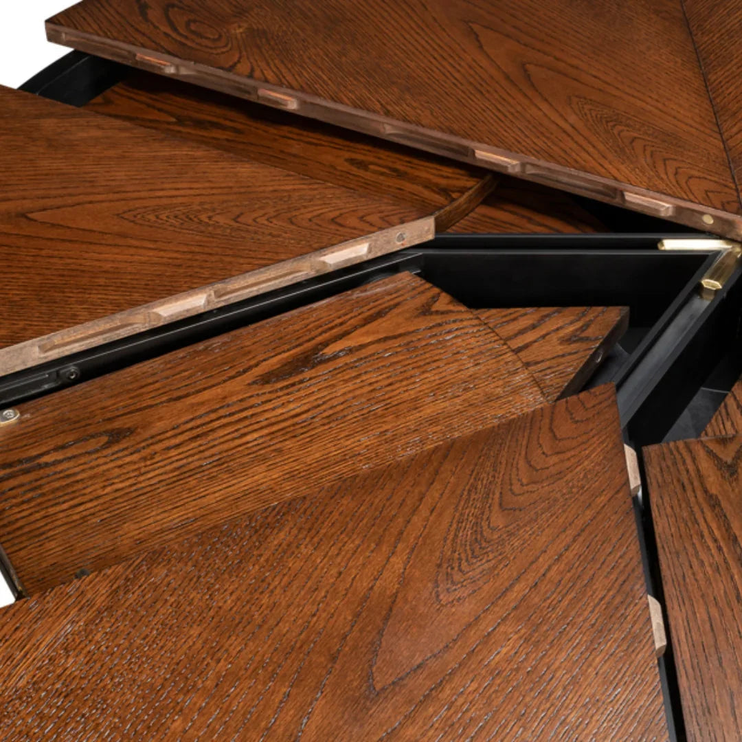 Table de salle à manger Jupe décontractée en noyer foncé