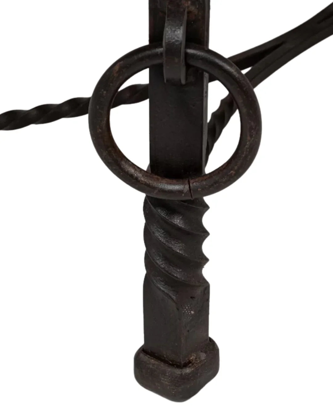 Table basse rustique à piètement en fer, vers 1940