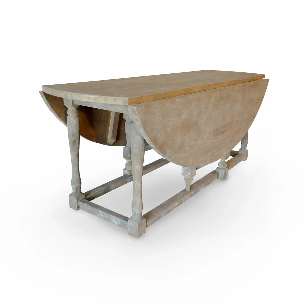 Table de salle à manger ovale rustique à abattants