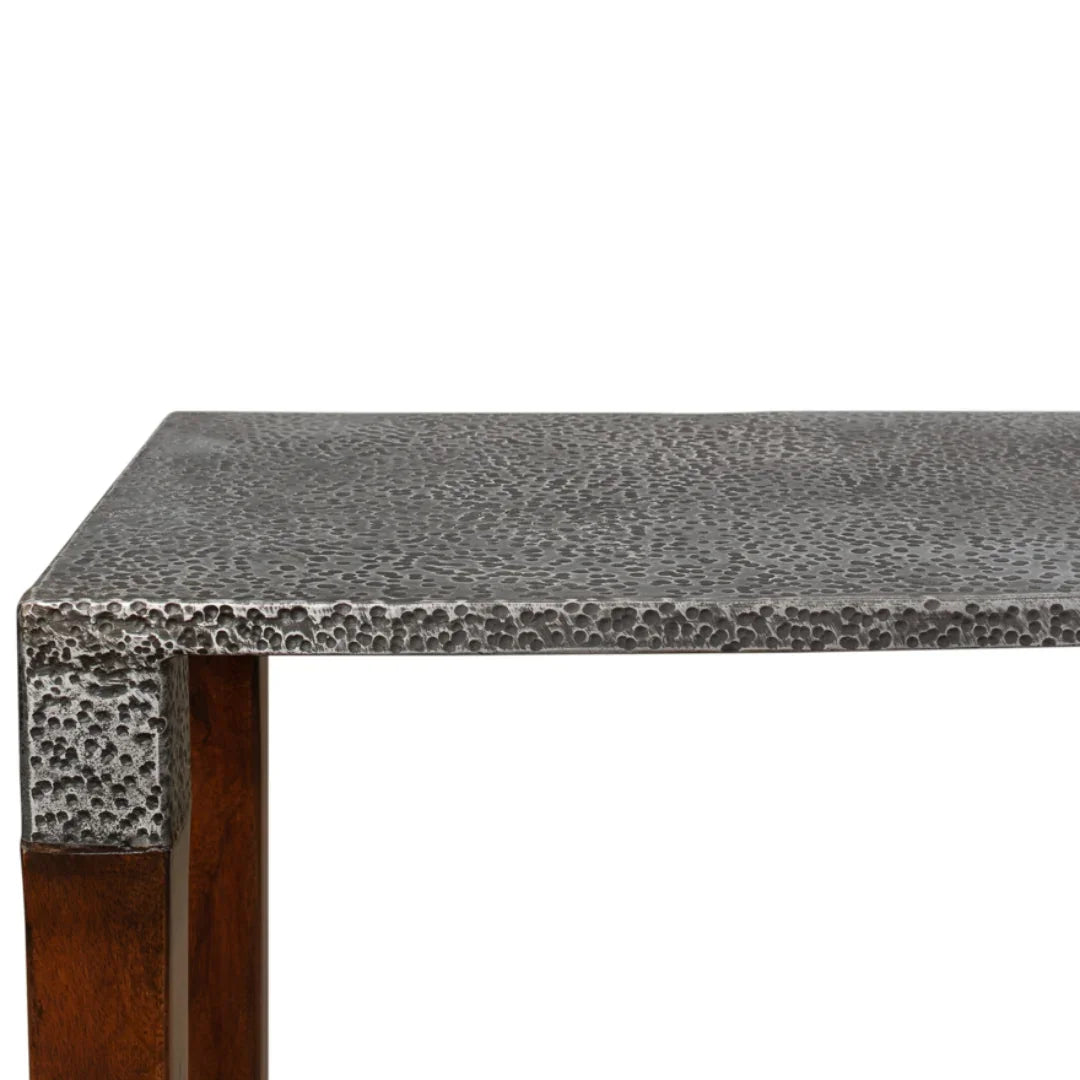 Table console moderne à plateau en fer ancien