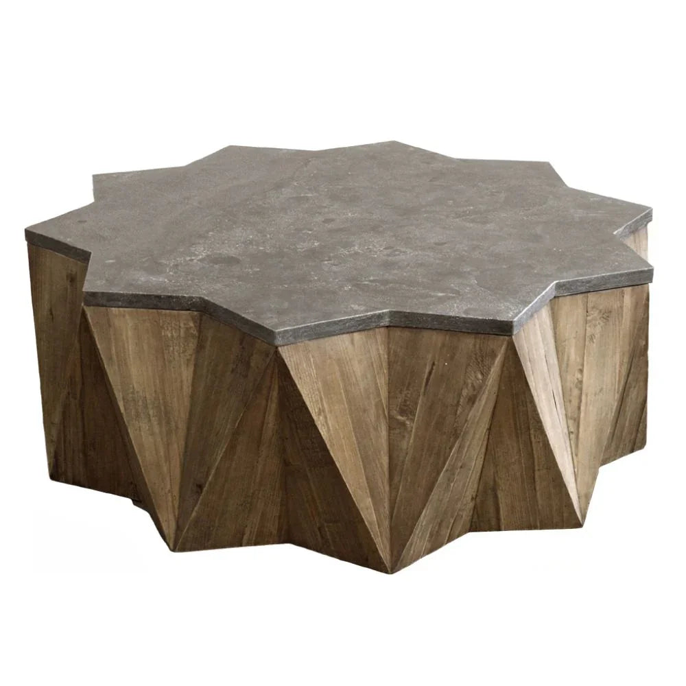 Table basse en marbre Bluestone avec piètement en étoile