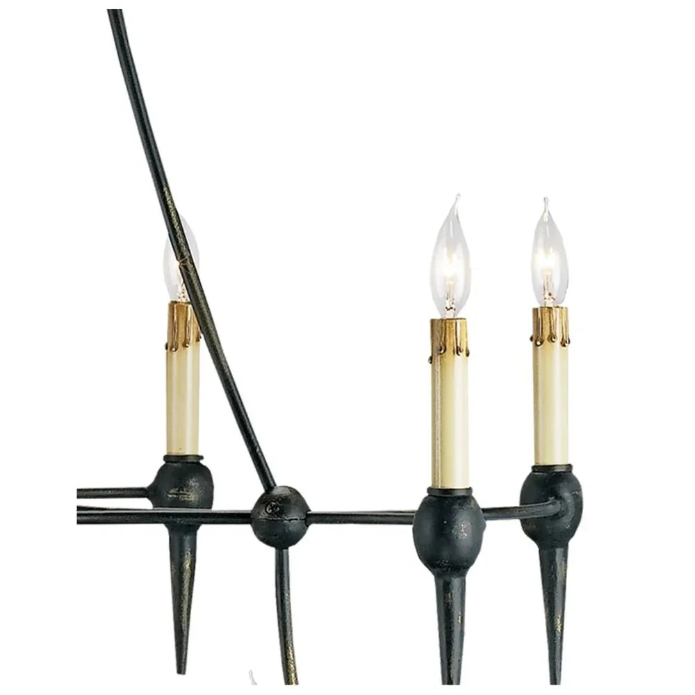 Lustre gothique noir à plusieurs niveaux