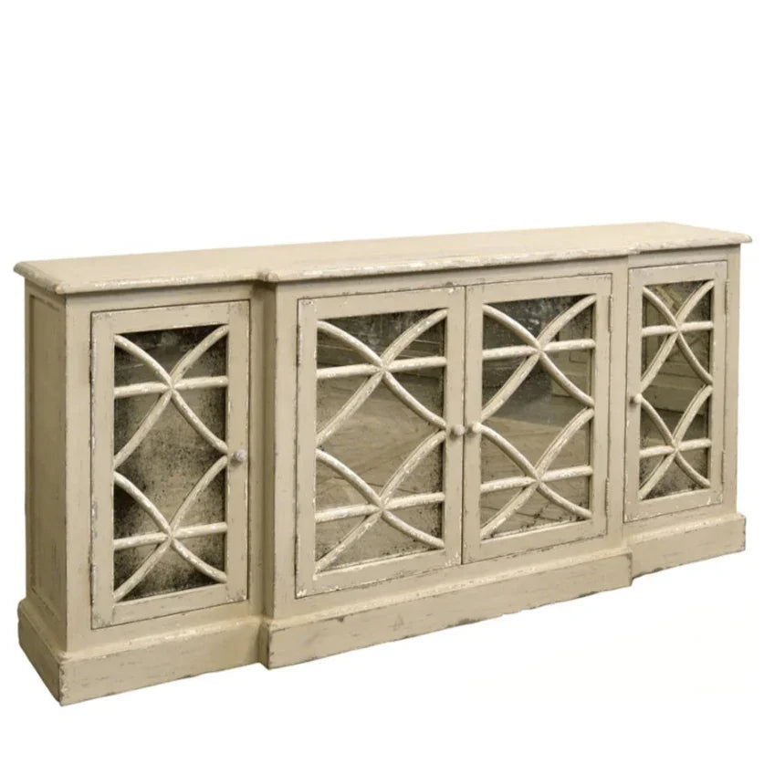 Buffet à façade en miroir ajouré