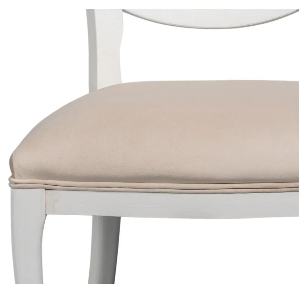 Chaises d'appoint ovales blanches à dossier en rotin