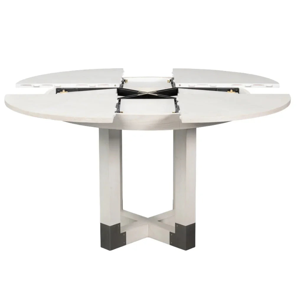 Table Jupe ronde extensible blanche