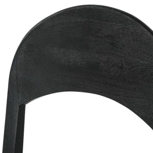 Chaise de salle à manger moderne noire à dossier arrondi