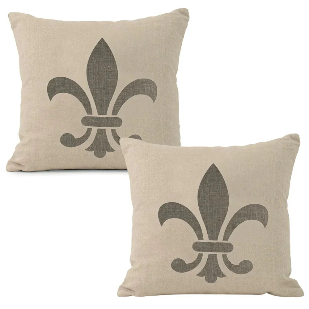 Oreiller en lin Fleur de Lys