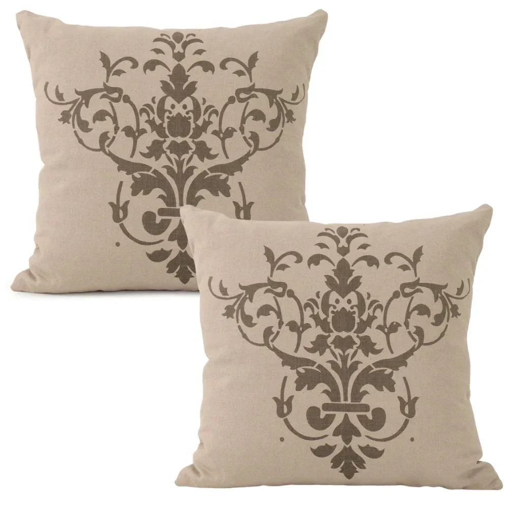 Oreiller en lin à volutes françaises