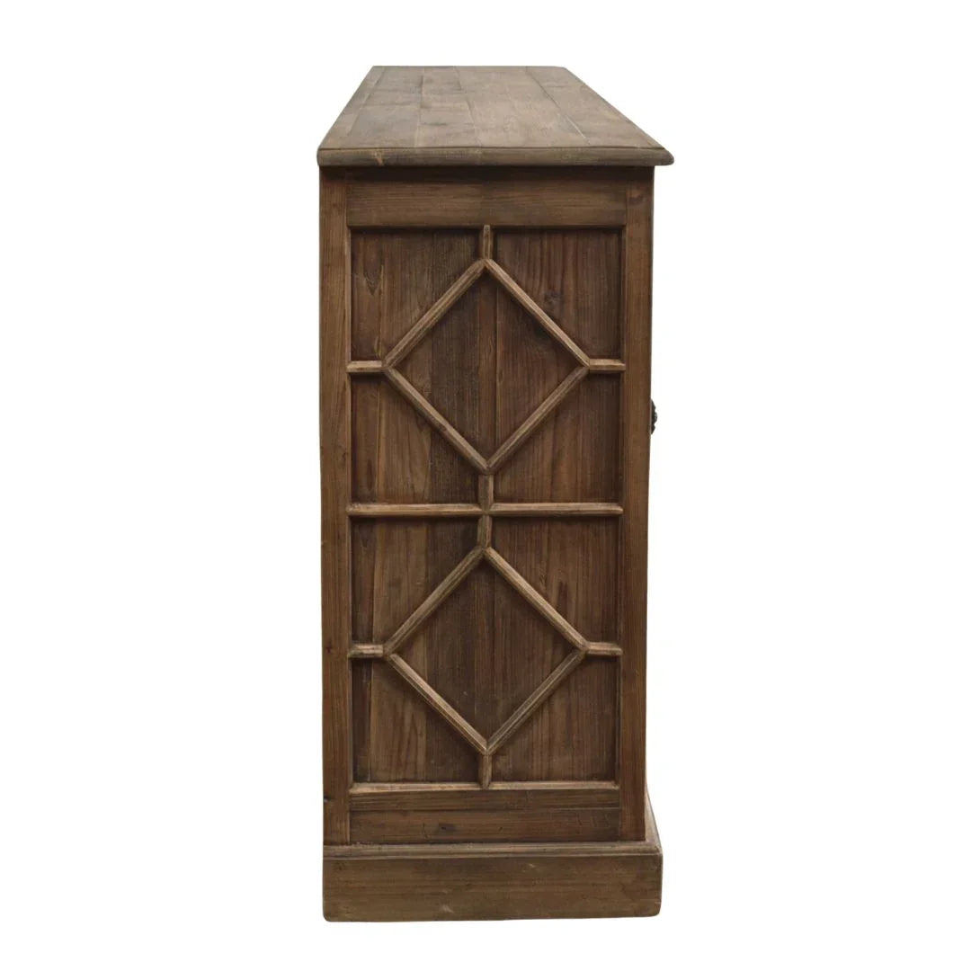 Buffet rustique en verre recyclé à motif losanges