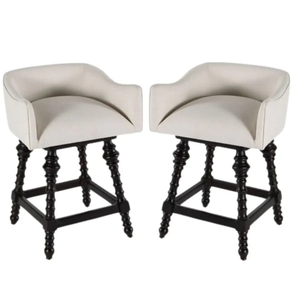 Tabouret de bar pivotant à pieds tournés