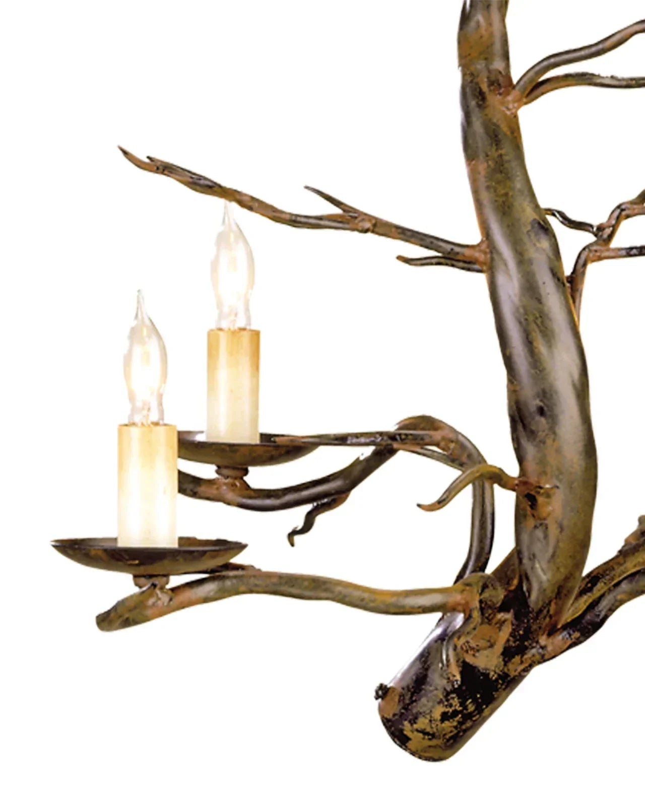 Lustre rustique en fer forgé pour cime d'arbre