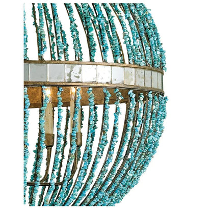 Lustre en forme de pépite turquoise
