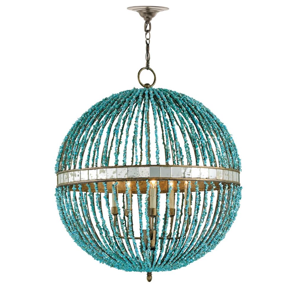 Lustre en forme de pépite turquoise