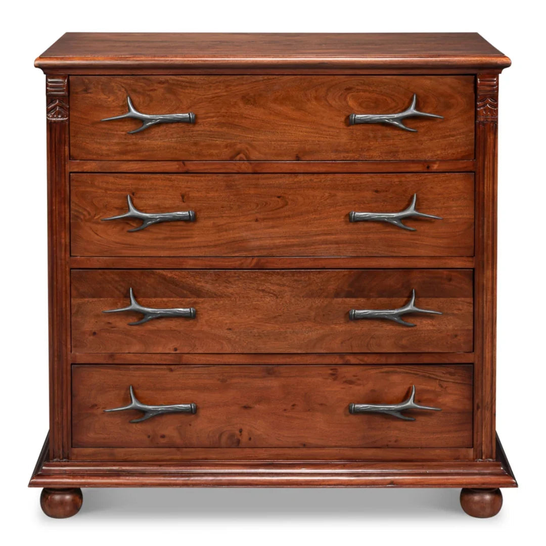 Coffre en acacia imitation os