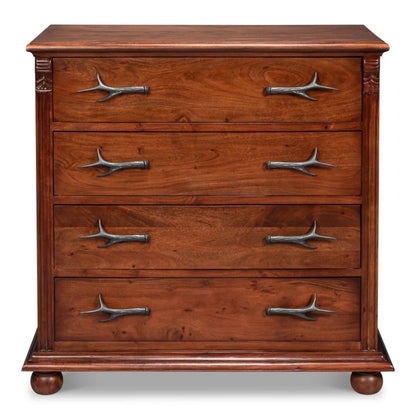 Coffre en acacia imitation os