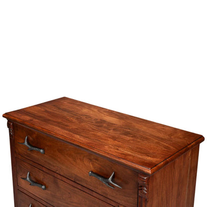 Coffre en acacia imitation os