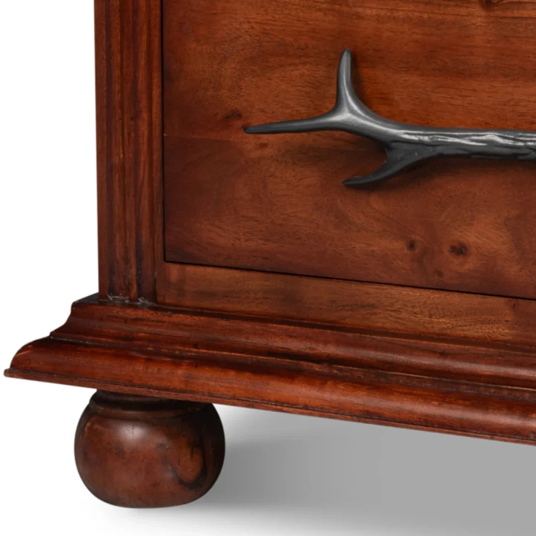 Coffre en acacia imitation os