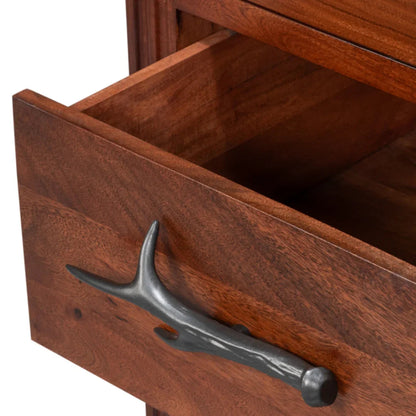 Coffre en acacia imitation os