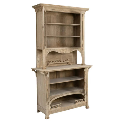 Buffet en chêne blanchi à décor floral, vers 1910