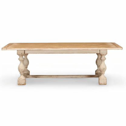 Table de salle à manger rustique blanche de style ferme
