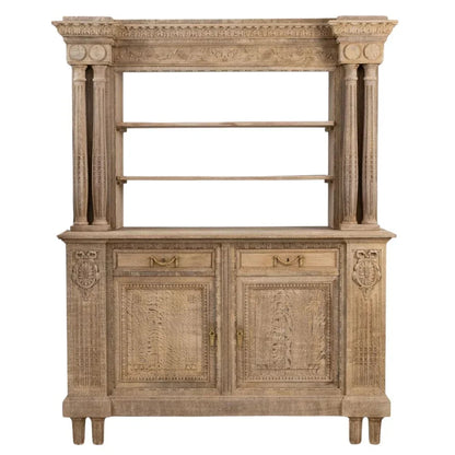 Vitrine ouverte en bois sculpté ancien, vers 1910