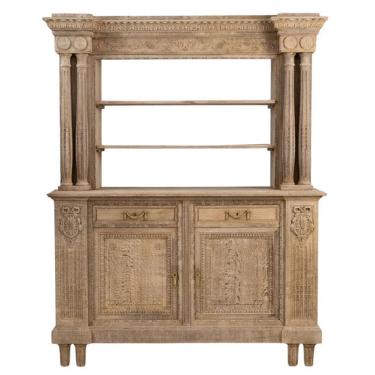 Vitrine ouverte en bois sculpté ancien, vers 1910