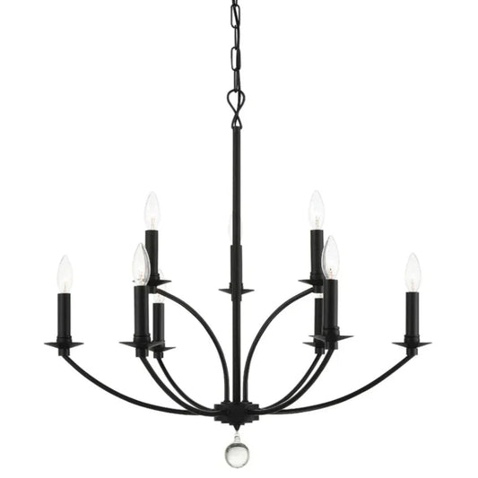 Lustre noir à bras arqués