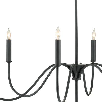 Lustre en fer noir à bras arqués