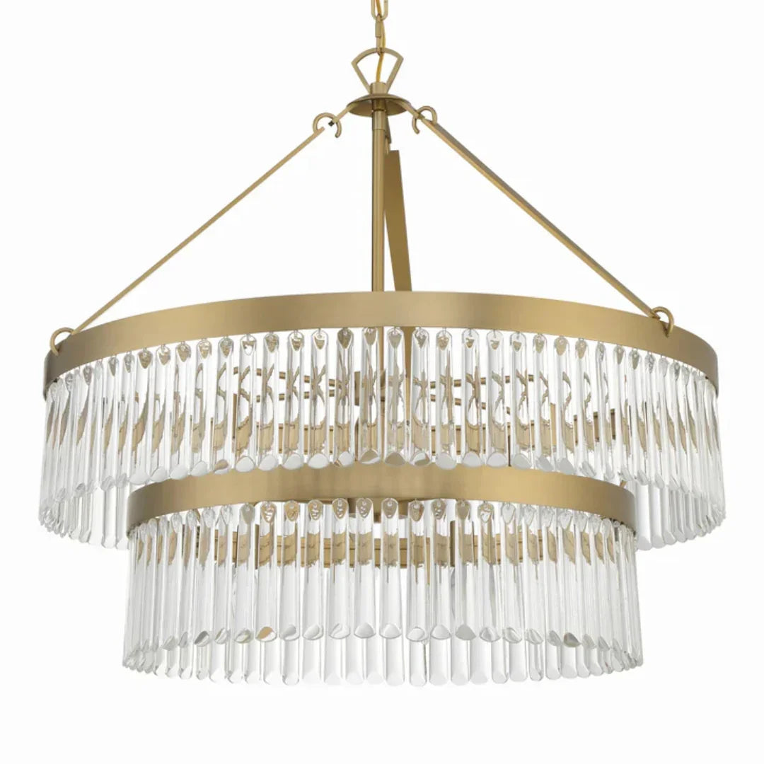 Lustre Art Déco en verre prismatique