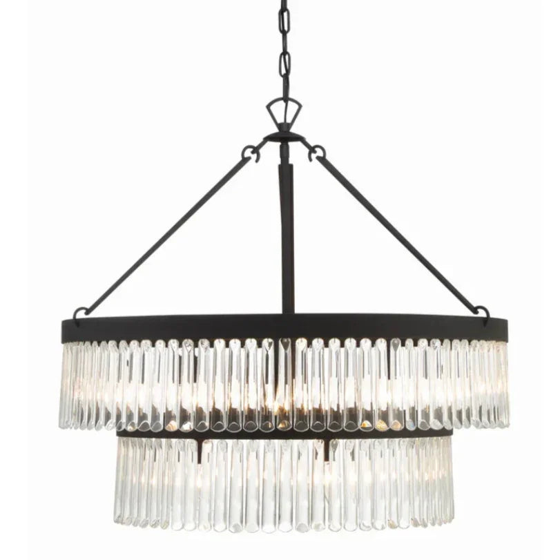 Lustre Art Déco en verre prismatique