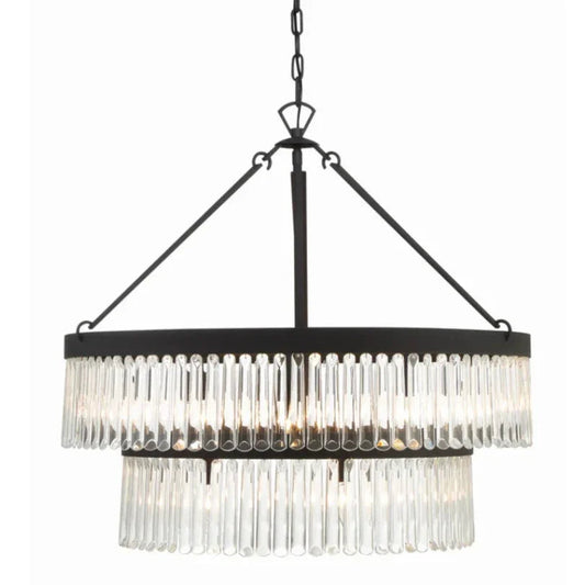 Lustre Art Déco en verre prismatique