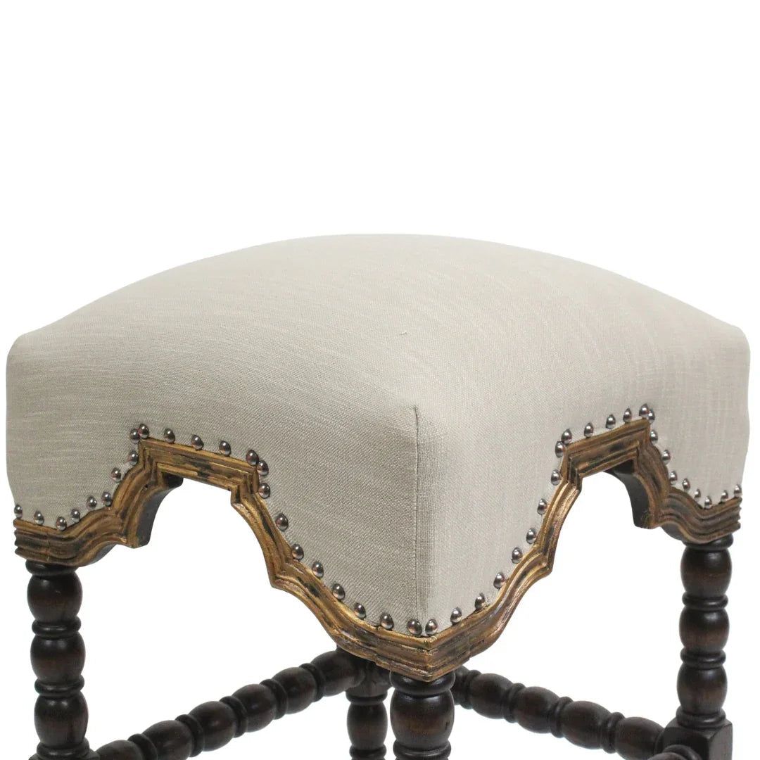 Tabouret marocain à pieds tournés