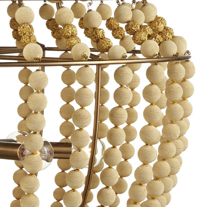 Lustre bohème en perles de bois et de bois