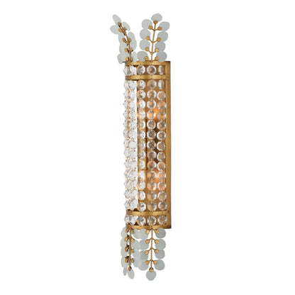 Applique murale en laiton et cristal en forme de couronne