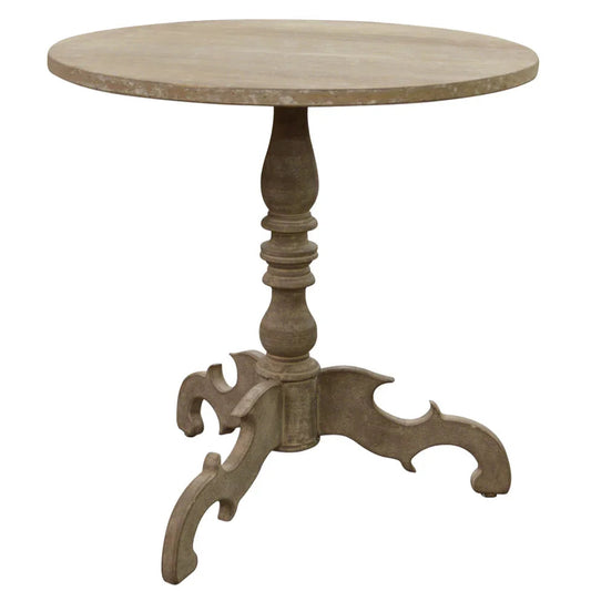 Table d'appoint française sculptée sur piédestal