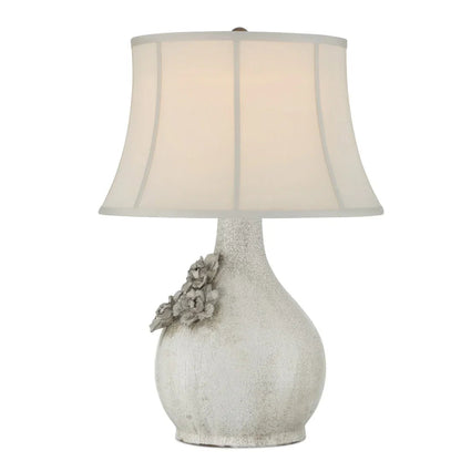 Lampe en céramique à motif floral craquelé