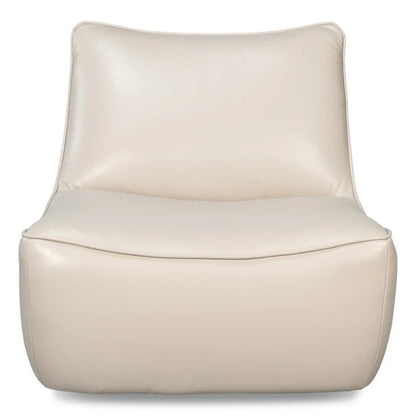 Fauteuil pivotant moderne en cuir blanc