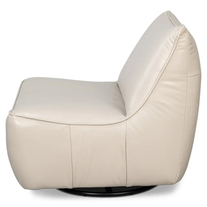 Fauteuil pivotant moderne en cuir blanc
