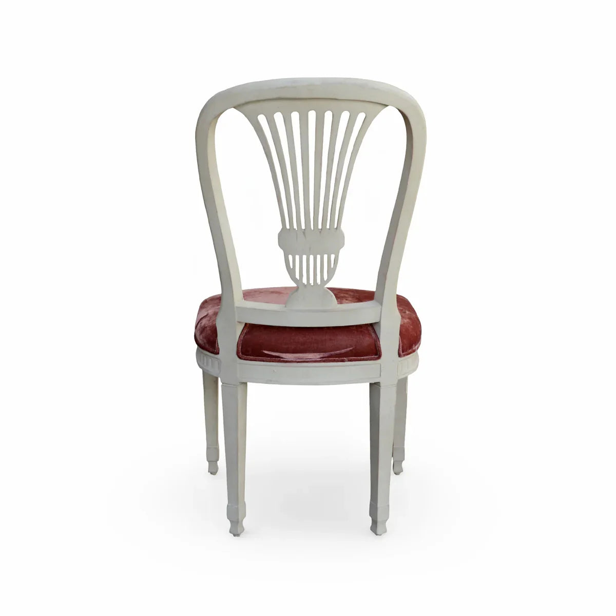 Chaise d'appoint romantique à dossier éventail