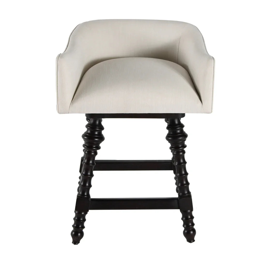 Tabouret de bar pivotant à pieds tournés