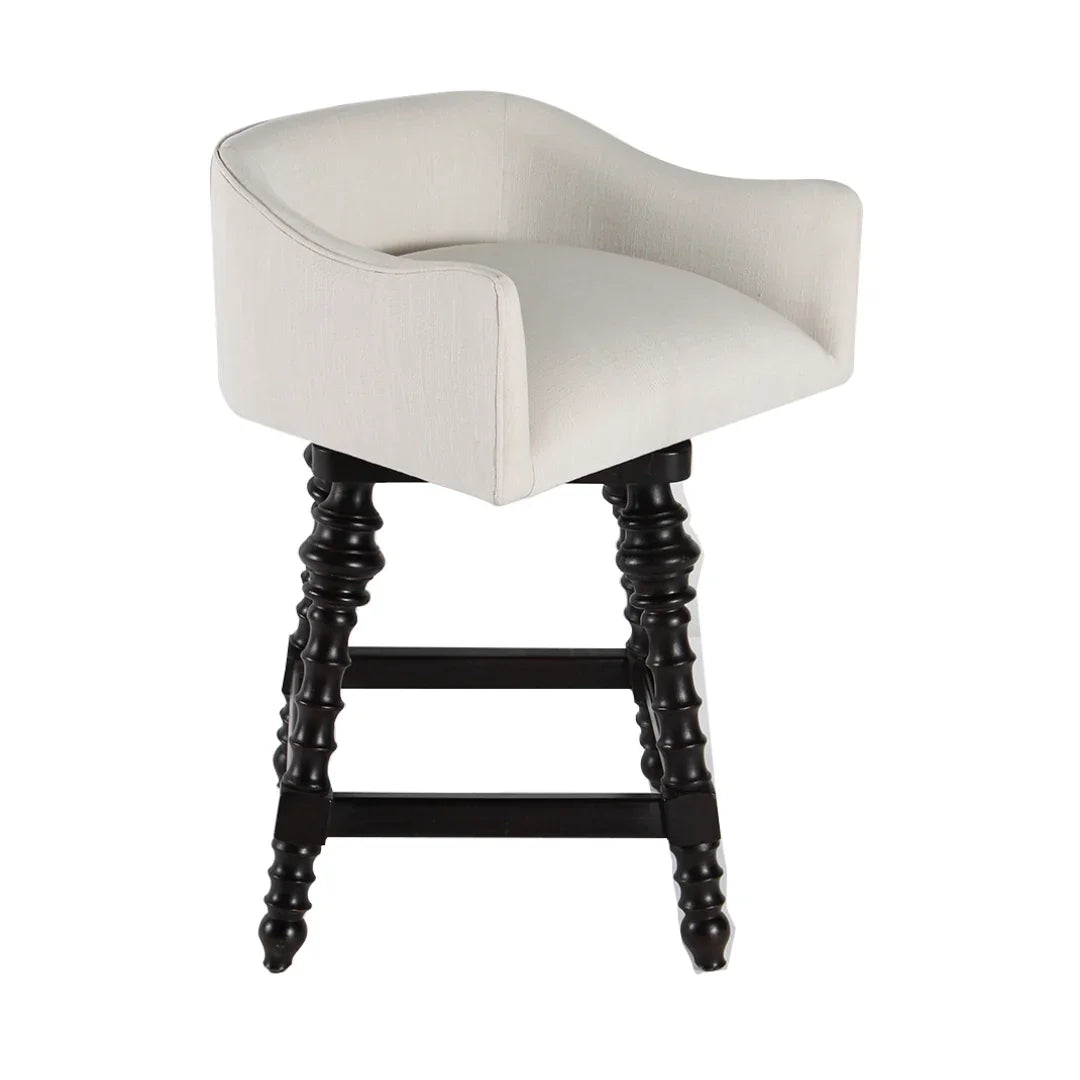 Tabouret de bar pivotant à pieds tournés