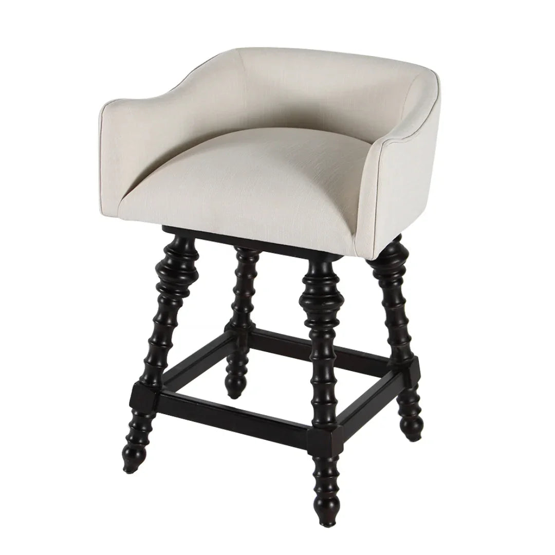 Tabouret de bar pivotant à pieds tournés