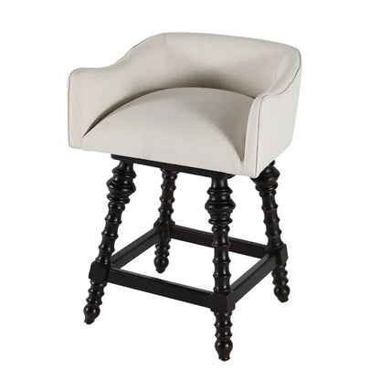 Tabouret de bar pivotant à pieds tournés